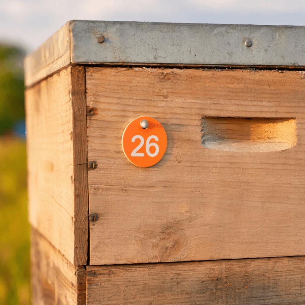 50Pcs Round Shape Beehive Markers Numbered 1-50 Apiary Labels Breeding Mark Labels Apiary Use