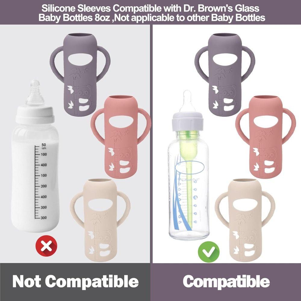 Easy Grip Silicone Handle Sleeve Soft Baby Bottle Sleeves for Dr. Brown's Baby Feeding