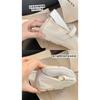 Cowhide~ Inner Height-increasing Sneakers Retro Round Head Double Velcro Casual Mary Jane Shoes Women