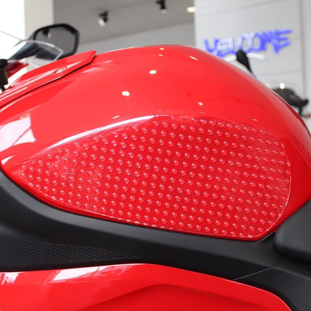 Samcos Motorrad Tankpad Schwarz/Transparent Links und Rechts Set Kniepolster Kniegriff