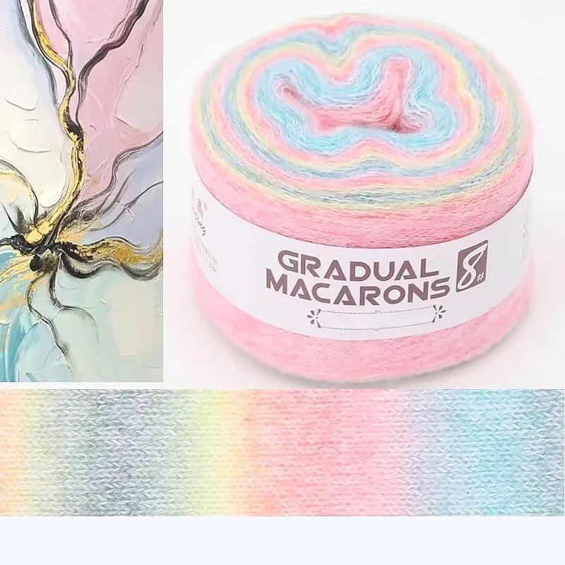 1Roll Mohair&Wool Iridescent Color Crochet Hand Knitting Brightly Scarves