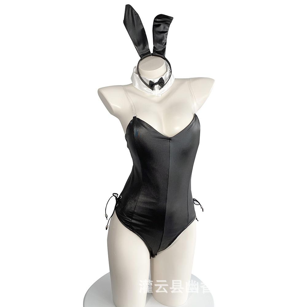 New sexy lingerie sexy flirting bunny hidden button open crotch onesie cute suit