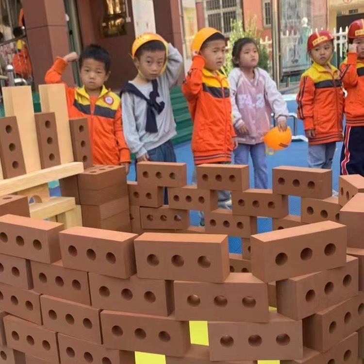 Eco-Friendly EVA 3-Hole Brick Blocks for Kids' Playgrounds and Kindergartens.