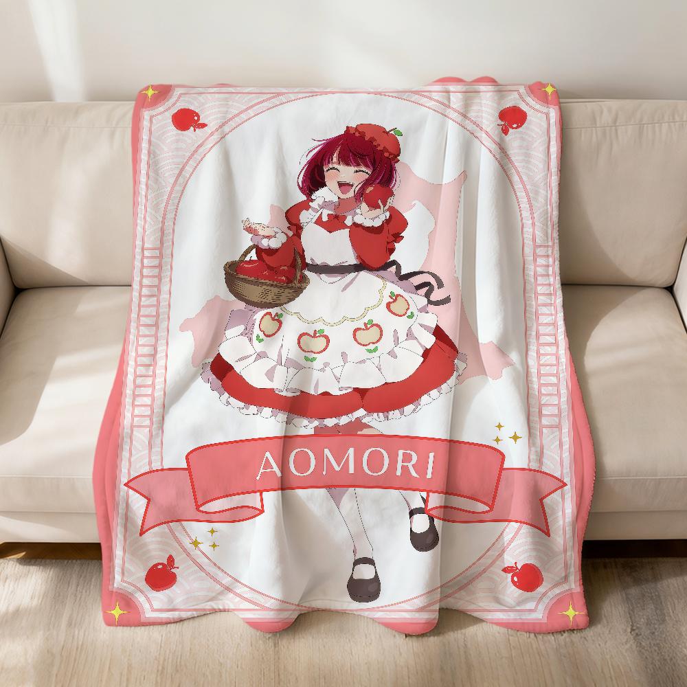 Anime Cute Manga O-oshi No Ko Fanart Flannel Soft Warm Plush Blanket Sofa Living Room Pet Hogar Bedroom Gift Home Car Portable