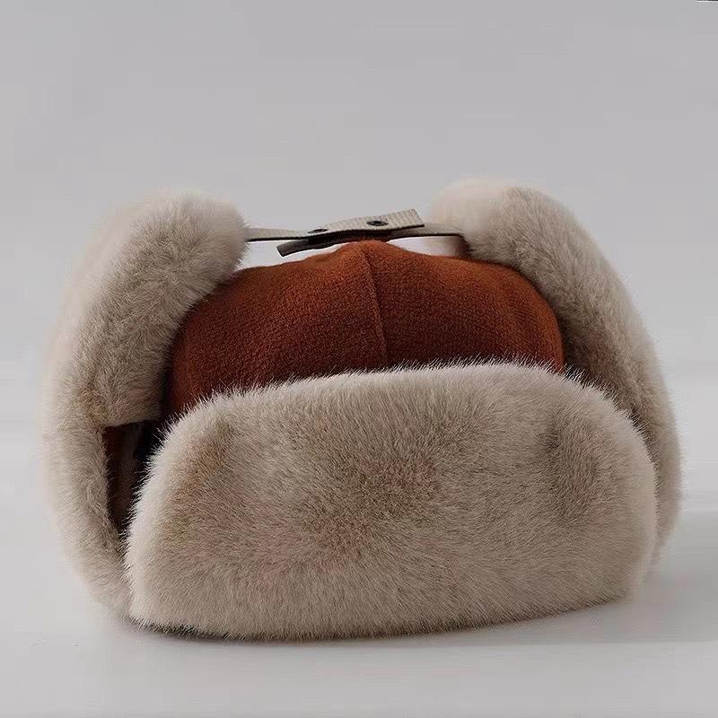 Big ear splicing winter cold-proof outdoor warm hat men's and women's fleece thickened ear protector