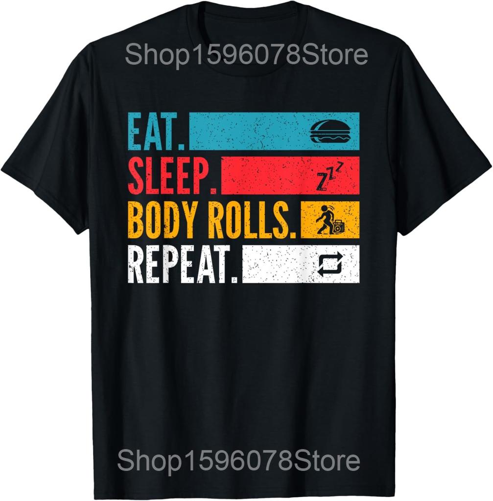Funny Eat Sleep Bachata Repeat Dance Vintage T Shirts Men Cotton Humor Streetwear Tee Shirt Short Sleeve Unisex Loose Clothing