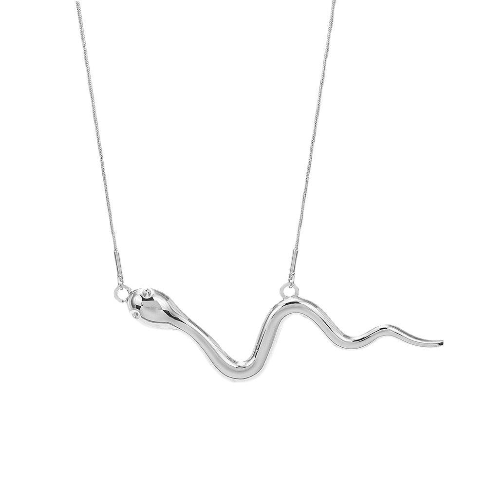 Niche design snake necklace, European and American ins exaggerated high-end snake stainless steel necklace