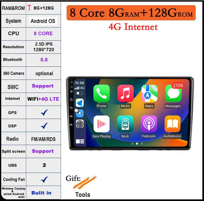 For Kia Ceed ED 2006-2012 Android 14 Car Multimedia Radio System WIFI Auto Navigation Carplay Bluetooth Player Intelligent