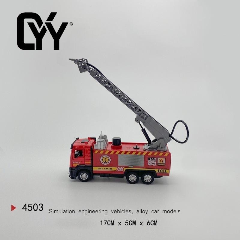 Large Alloy Trailer Toy Boy Flatbed Transporter Road Rescue Vehicle Children Simulation Engineering Car Model