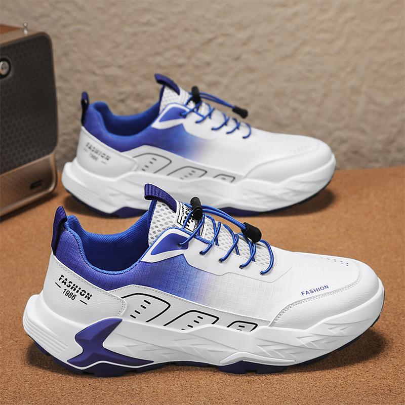 

Summer Design Mens Sports Shoes Leather Casual Comfortable Walking Shoes Outdoor Sports Breathable Lightweight Sneakers for Man 44 королевский синий