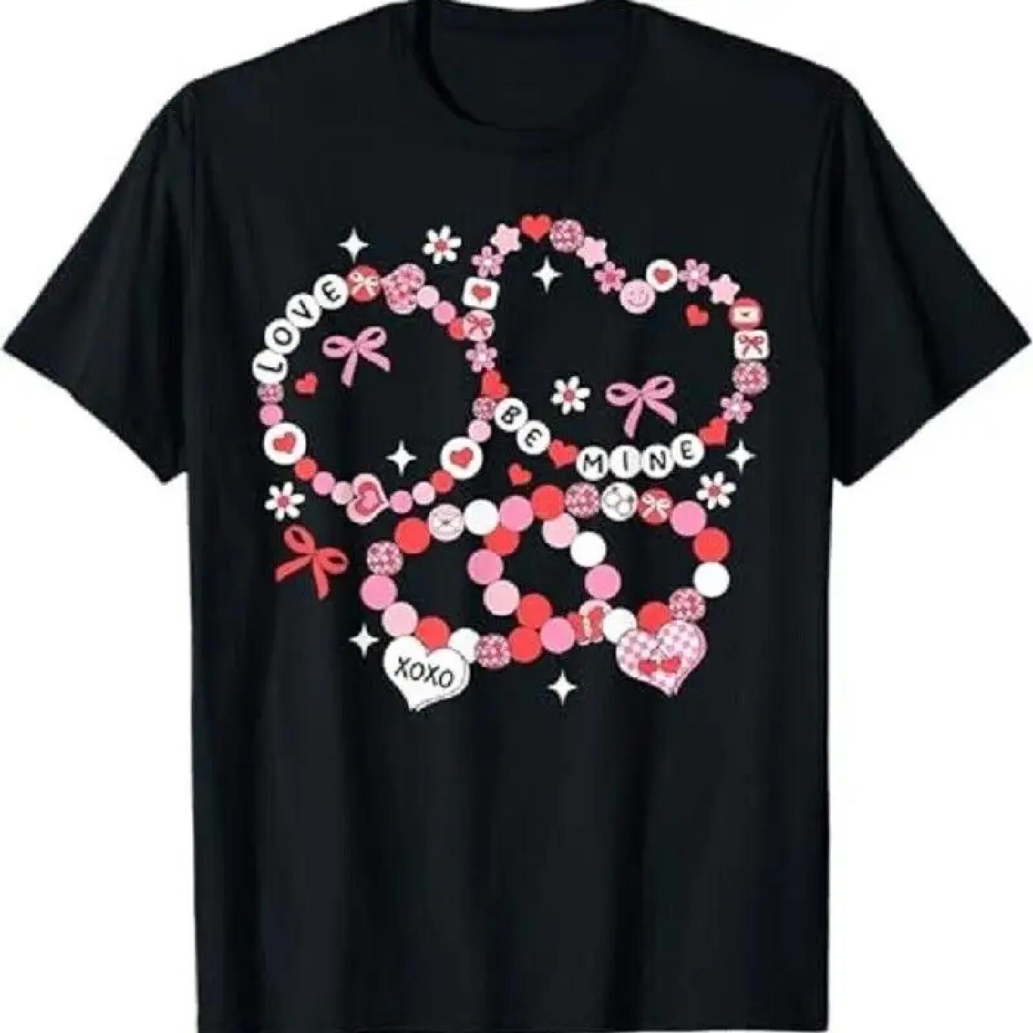 Happy Valentines Day Friendship Bracelet Love Women Girls T Shirt S