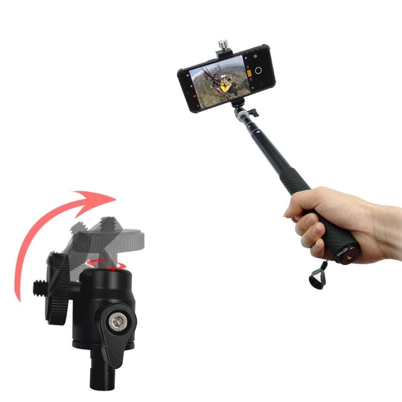 Aluminum Alloy Ball Head Mount PTZ Adapter for Tripods and Handheld Stabilizers with Standard 1/4 Screw and Hole