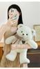 Large Plush Teddy Bear with Polka Dot Ribbon - Perfect Hugging Gift for Birthdays