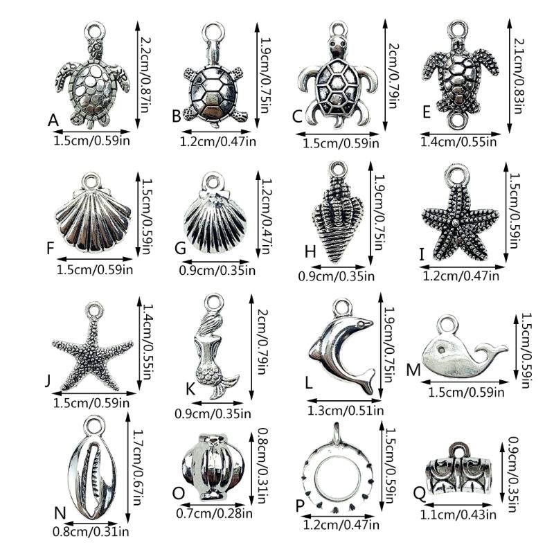 100Pcs Oceans Inspired Ornament Sea Bracelet Necklace Pendant Easy to Attach Adornments for Hairstyles and Apparel