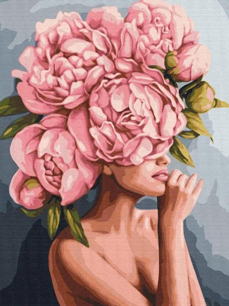 5D Malowanie Diamentami DIY Obraz Kobiety Kwiat Pełny Kwadratowy Okrągły Diament Haftowany Portret Mozaika Kwiat Dekoracja Domu