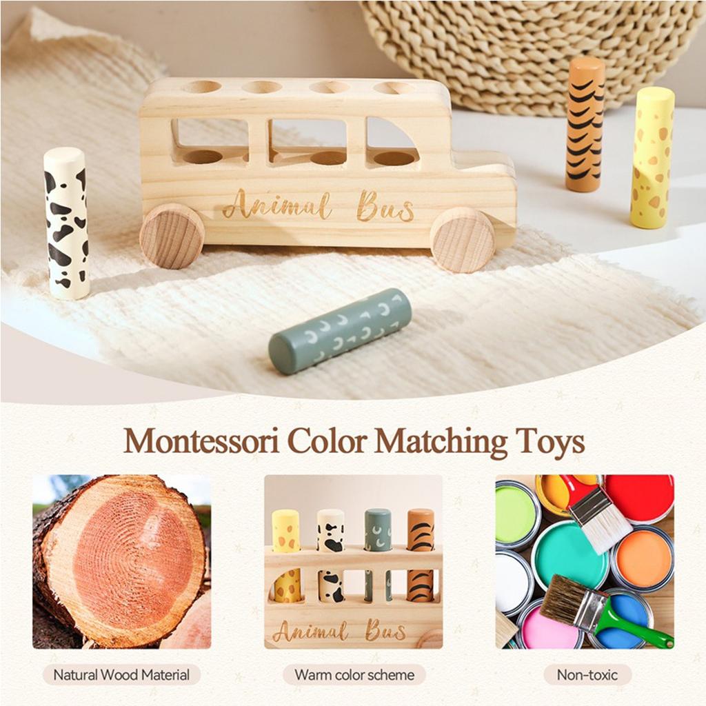 New Push Bouncing Block Toy Car For Children's Creative Wooden Finger Exercise Interactive Puzzle Toy Car