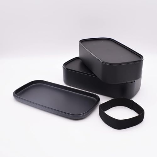 Mitani Yamanaka Lacquerware Lunch Box, 2-tier, Antibacterial, Approx. 1000ml, ZEIT Black, Made in Japan, C17602