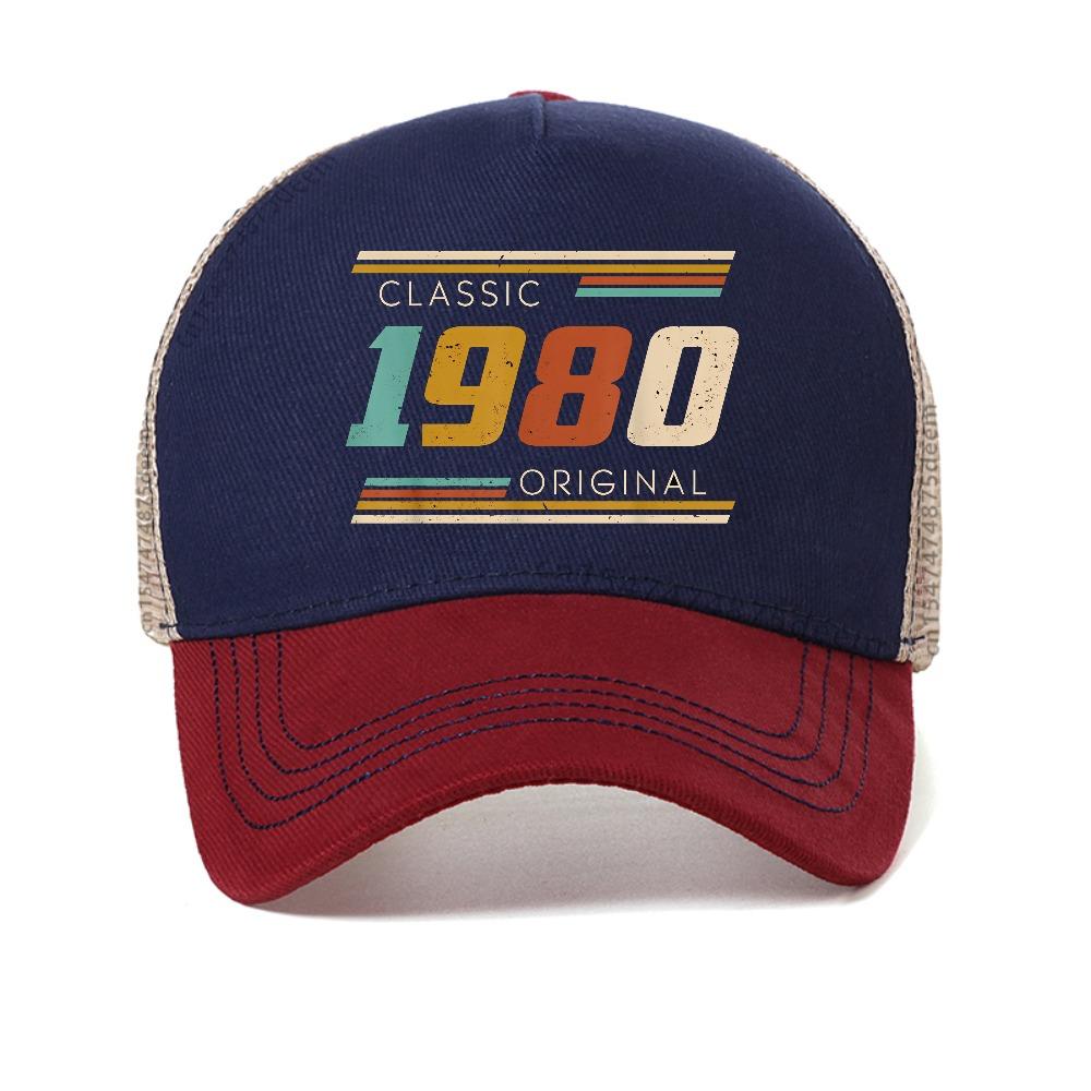 The Perfect Summer Gift - Classic 43Rd Birthday 80S Print Mesh Baseball Cap Women'S Vintage 43Rd Birthday Caps Summer Sun Hats