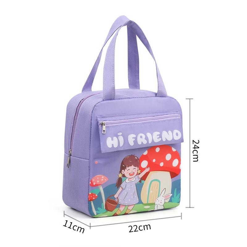 

Cartoon Portable Tutoring Rice Bag Student Bring Rice Lunch Bag Large Capacity Oxford Cloth Bento Bag Insulated Lunch Box Bag