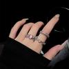 3 Teile/satz Y2K Lila Farbe Herz Zirkon Ringe für Frauen Mode Retro Gothic Shiny Königin Ring 2024 Heiße Party Geschenke glück Schmuck