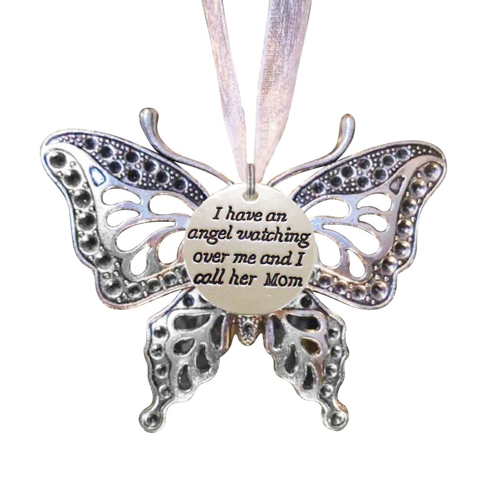 Memory Butterfly Pendant Souvenir Ornaments Alloy Hanging Photo Bauble Decor Gift Commemorate Family Butterfly