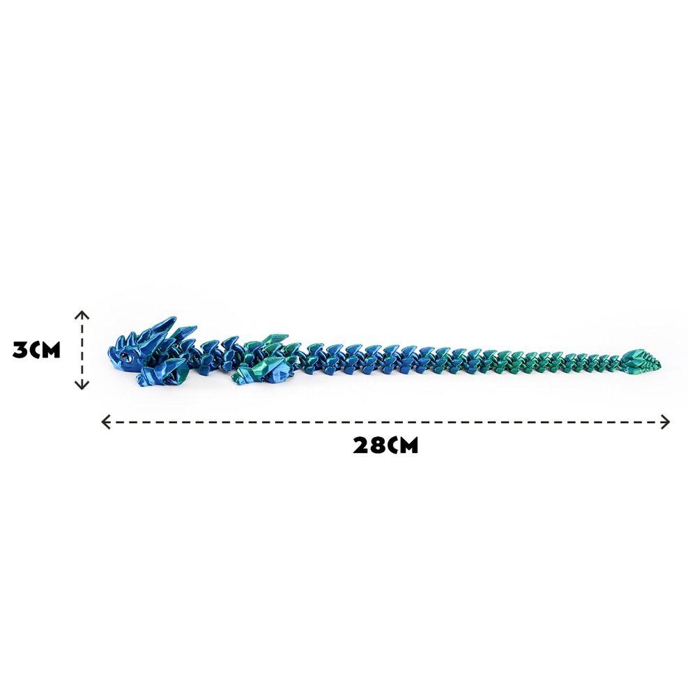 PLA Plastic 3D Printed Dragon Model 6 Colors Multi-jointed Animal Simulation Model Movable 28CM Dragon Desktop Ornaments