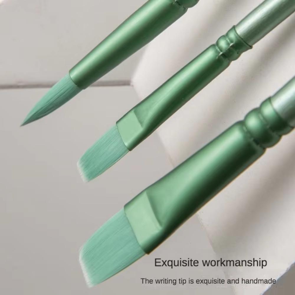 4/6 pcs Pointed Round Flat Head Watercolor Brush Soft Hair Beginner's Art Student Hand Drawn Watercolor Gift Nylon