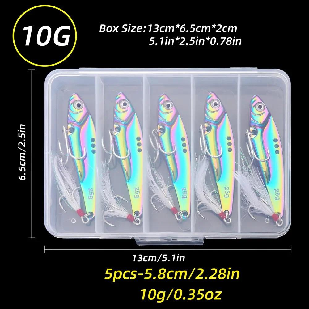 

5 шт. Металлическая вибрирующая блесна 7-25 г тонущая вращающаяся блесна вибрационные приманки Vibe свимбейт для ловли окуня щуки Pesca набор приманок as picture