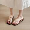 Sheepskin Version! Thick-soled Square Head with Cool Slippers for Women To Wear Outside Summer 2025 New Retro Temperament Two Sandals