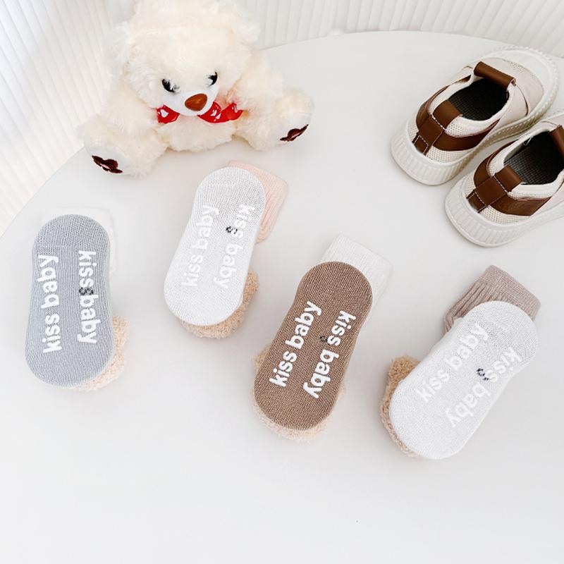 Bear Doll Baby Long Socks Anti Slip Infant Loose Mouth Stockings Winter Warm Children Floor Socks Cartoon Newborn Plush Footwear
