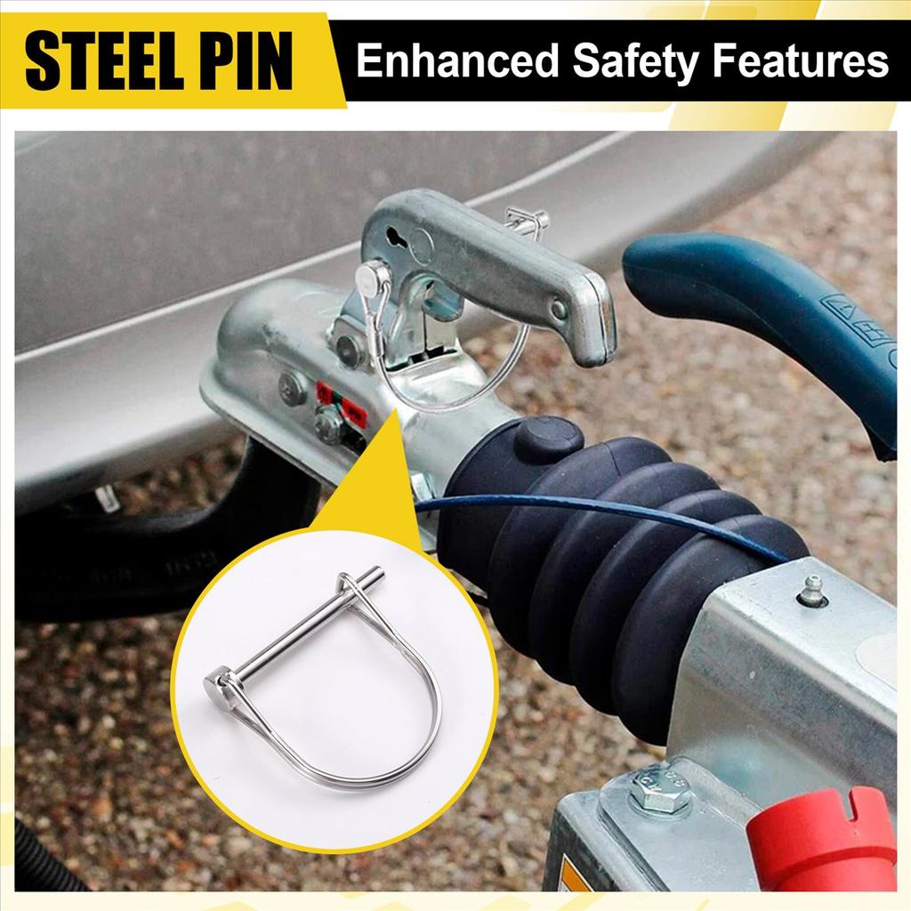 A89X 5PCS 4.8x50mm Steel Pin D Arch Wire Shaft Locking Lock Pin Safety Coupler Retainer Farm Trailers Cargo Boat Lawn Garden