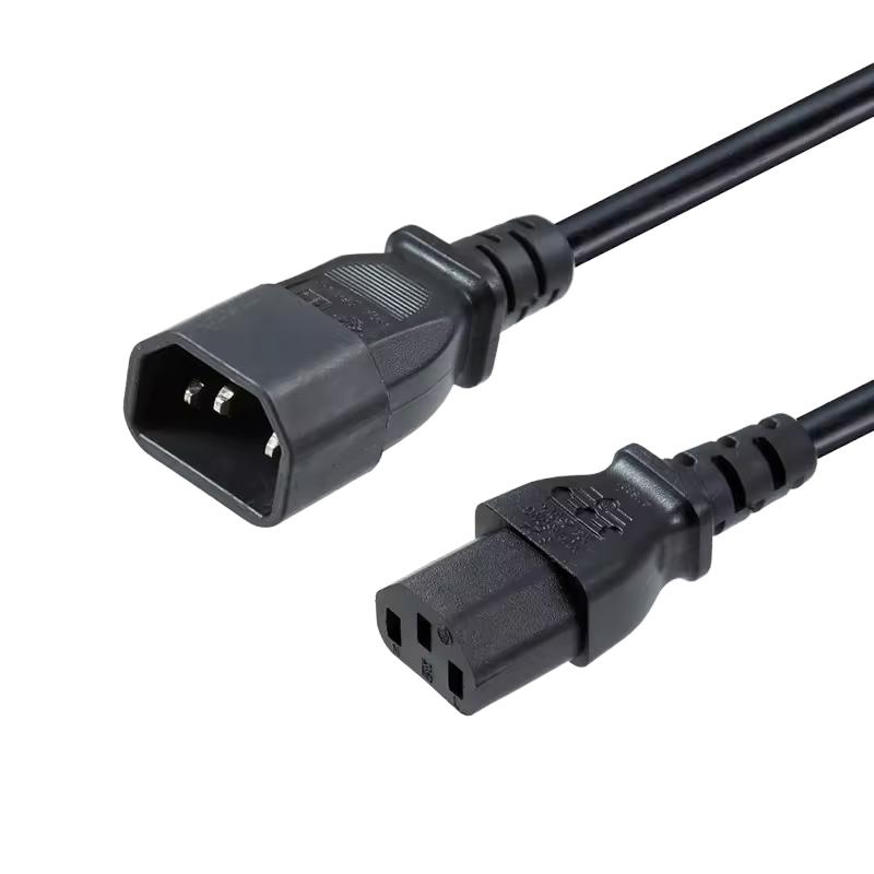 IEC 320 3-Pin C13 Female to C14 Male 10A Rated Home Appliance Power Extension Cable IEC 320 чёрный