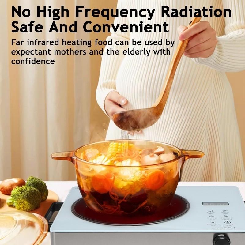 Electric Ceramic Hob 3500W Infrared Cooker Stovetop Smart Fire Boiler with Timer Touch Control Panel Heating Power Suitable for All Types of Cookware