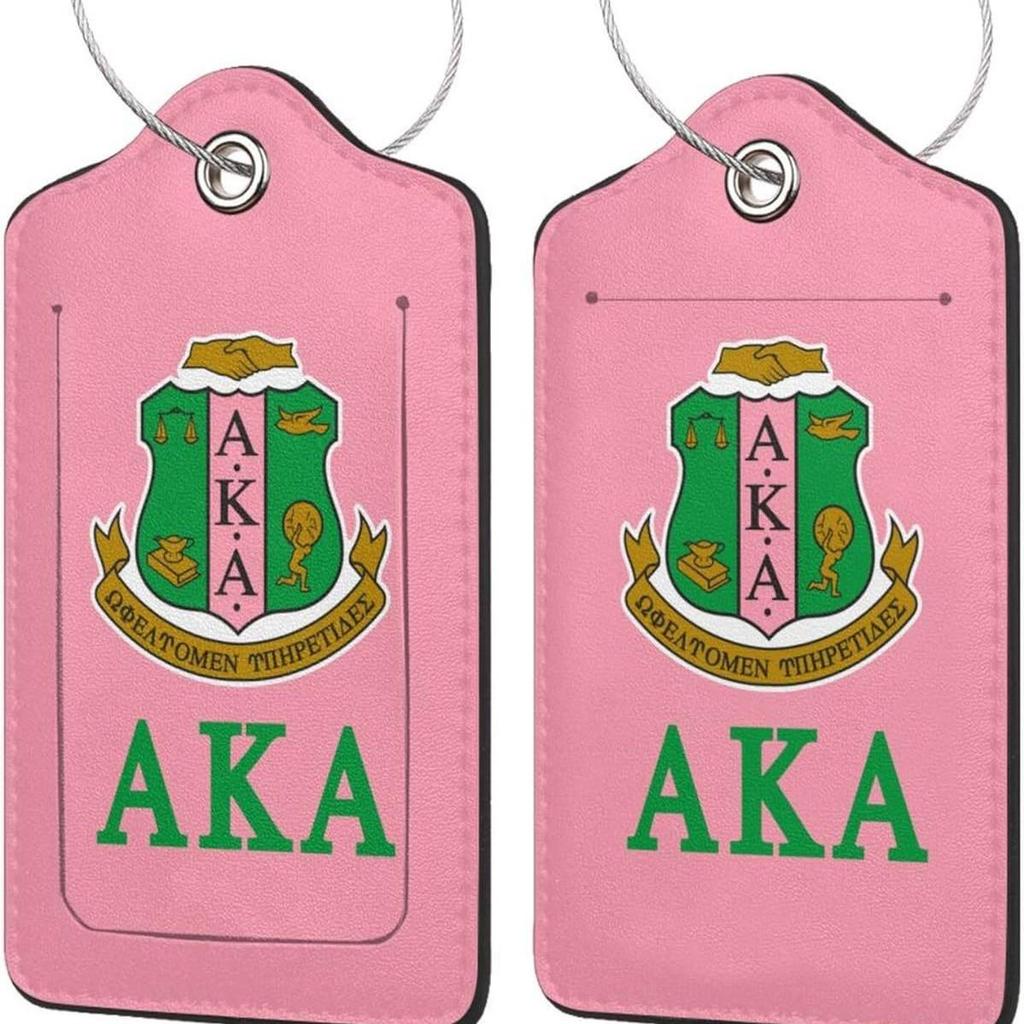 Stylish Printed Leather Luggage & ID Tag Set