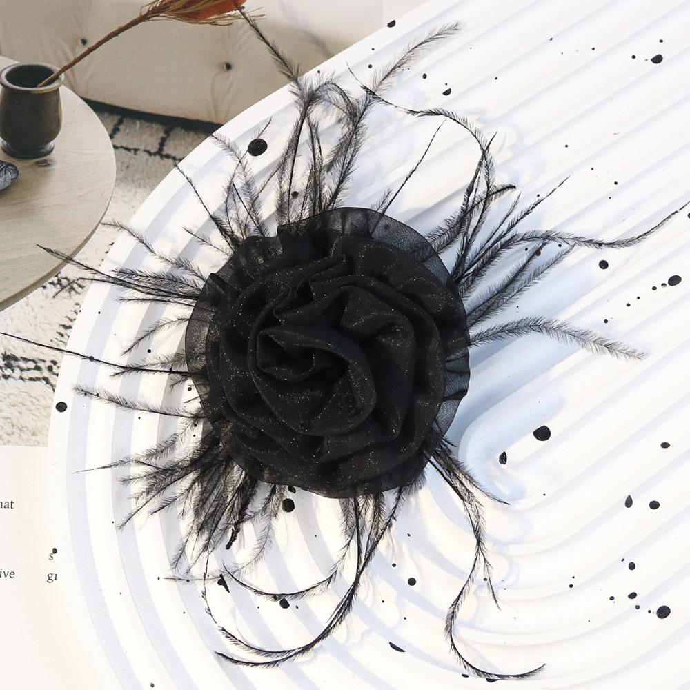 Natural Ostrich Plume Ostrich Feather Accessory Hair Ornament Dress Stage Decoration чёрный