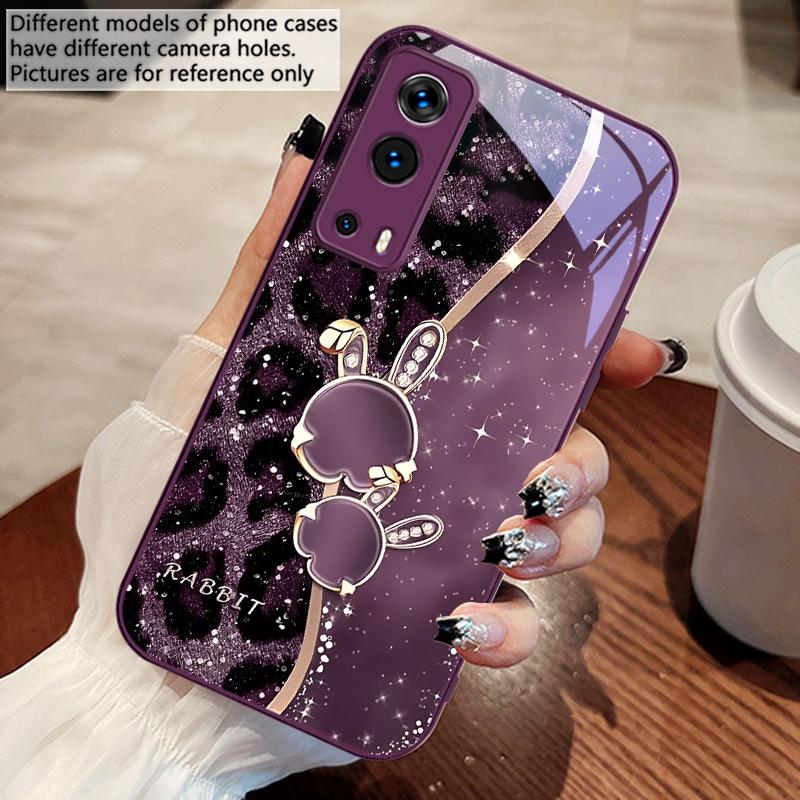 Leopard Cartoon Rabbit For Vivo Y76 16 55 V29 Lite 5G 25 23 30 iQOO Z9X 12 Pro Neo X200 100 90 60 Tempered Glass Phone Case