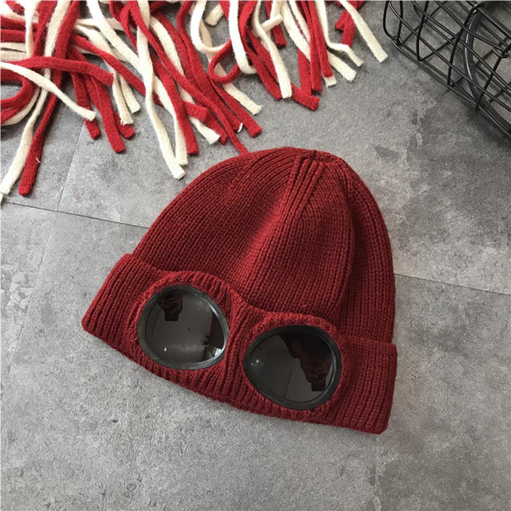 Winter Warm Hat Unisex Adult Windproof Knitted Hats Thicken Multi-function Caps with Glasses Travel Cycling Accessories