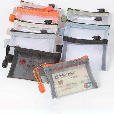 Mini Şeffaf Naylon File Kart Çantası Kredi Kimlik Kartı Düzenleyici Taşınabilir Bozuk Para Cüzdanı Ruj Kulaklık Veri Kablosu Anahtar Saklama Çantası