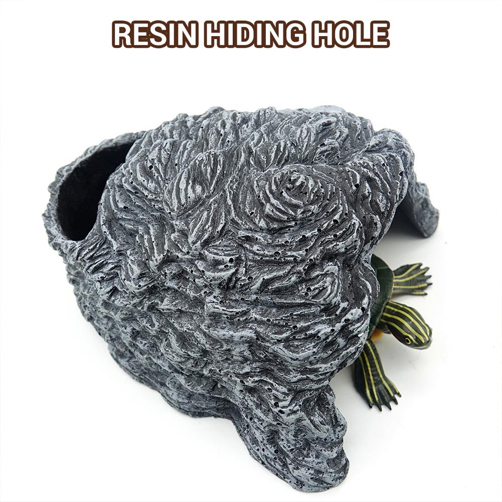 Reptile Hideout Cave, Resin Rock Hides Habitat, Fish Tank Landscape Decor, Fish Shrimp Shelter, Aquarium Ornaments For Lizards Turtles Tortoise