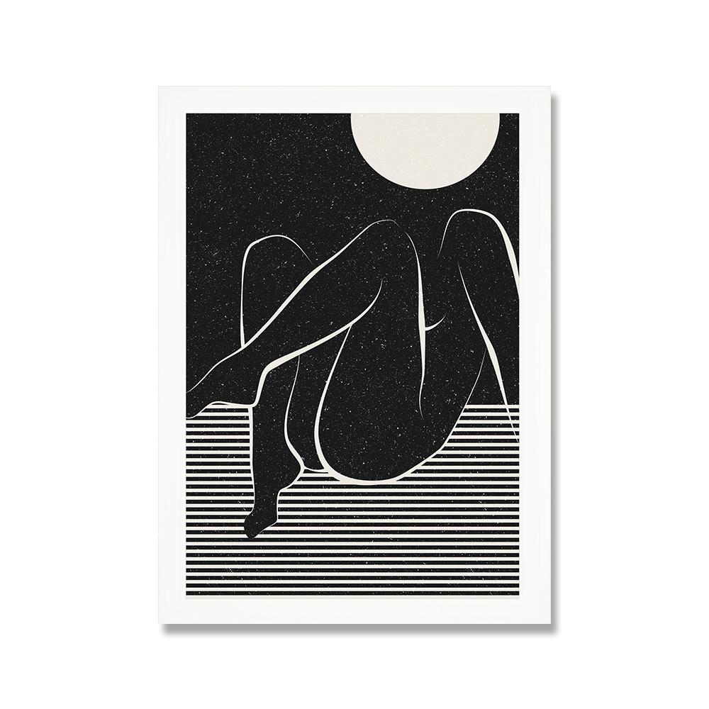 Abstract Nude Woman Silhouette Sensual Art Print Naked Body Figure  Modern Boho Female Poster Canvas Painting Wall Decor