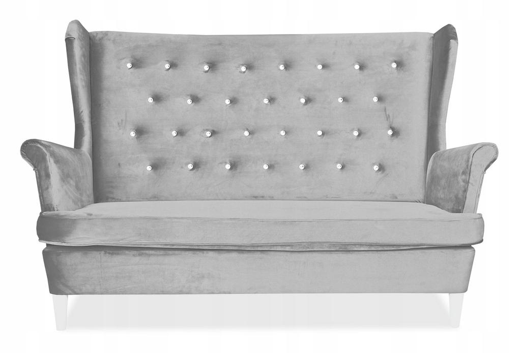 Sofa Couch Ohrensessel Diana skandinavisch nicht ausziehbar Family Mebl hellgrau