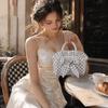 Portable Bowknot Handbag Lightweight Polka Dots Purse Fashion Nylon Top Handle Handbag  Summer