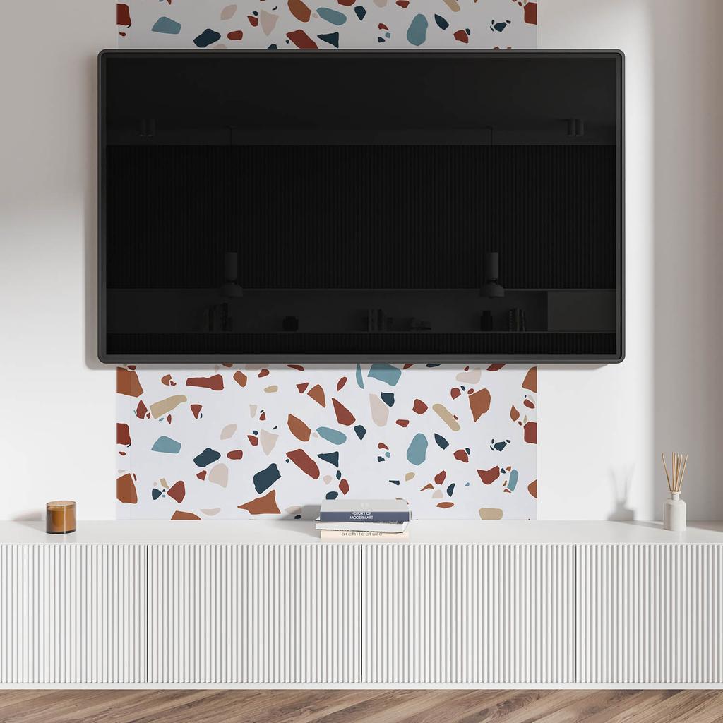 Dekoracja Winylowa Z Nadrukiem Do Montażu Bez Narzędzi 120X60 Cm Abstrakcyjny Wzór Mozaiki