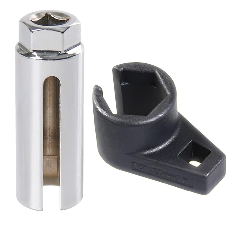 

HIRAISM O2 sensor socket O2 wrench 22mm standard tool 2 piece set silver x black