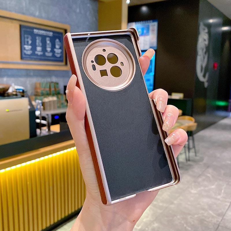 Applicable to vivoxfold1 mobile phone double central axis hinge Fodl1pro lens embossed plain leather anti-drop