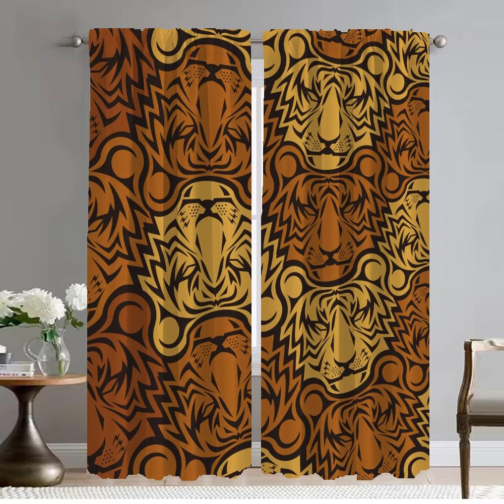 Halloween Decoration Tiger Blackout Curtains for Camera Window Curtain for Room 2 Panel Shades Partition Living Kitchen Elegant