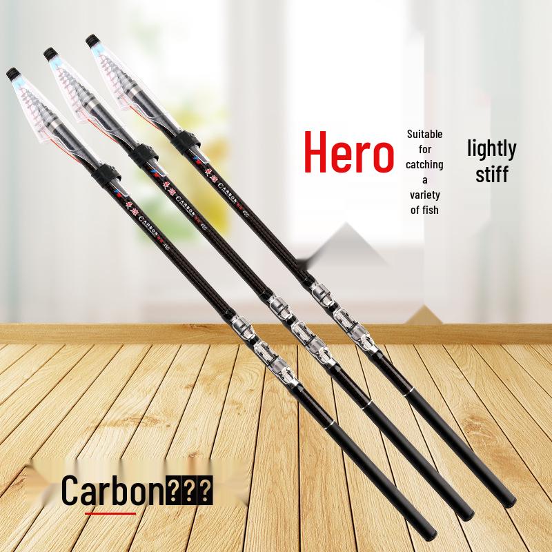 Hero Carbon Fiber Fishing Rod: Dual-Use for Hand-Held & Sea, Sizes 2.7m To 6.3m
