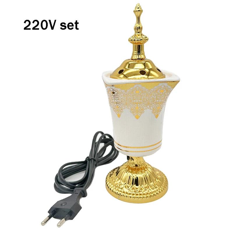 

YXY Ceramics Electric Incense Burner 110V/220V Plug-in Arabic Charcoal Furnace for Sandalwood OUDH Incense Censer & EU AU Plug