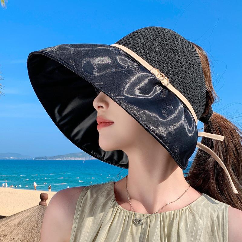Summer Sun Protection Hat Women Large Brim Uv Shield Outdoor Sun Hat For Beach Travel