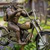Wind Spinner Garden for Outside Big Foot Riding Motorcycle/Truck/Airplane Metal Rotatable Patio Yard Windmill with Stake Retro Courtyard Porch